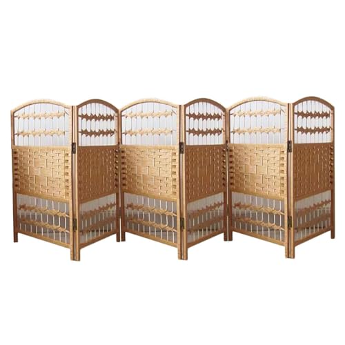 Paravent pliable en fibre de séparation de pièce 6 panneaux amovibles et modulables
