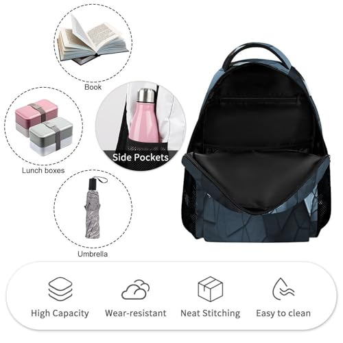 Gray Mosaic Backpack for Travel, Ultra Durable Small Bookbag Lightweight Daypack for Women Men3