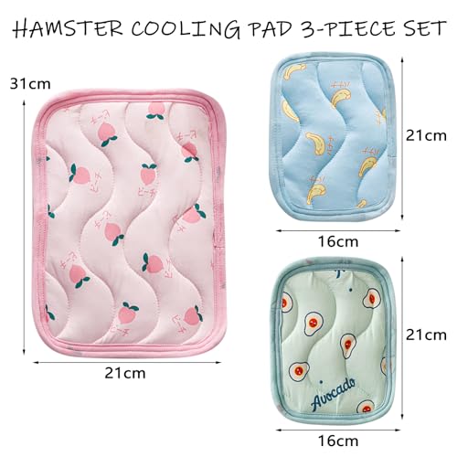 TYXHXTF 3 Stück Kleintier-Bettmatte, Meerschweinchen Bett Weich und Bequem, Haustier Kühlmatte Kühldecke für Sommer, Für Kaninchen, Chinchilla, Eichhörnchen, Meerschweinchen
