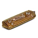 LuHeToz Vintage Gold Jewelry Decorative Tray, Perfume Organizer Jewelry Dresser Organizer Tray,Small but delicate-11.5 x 4 inches