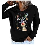 Womens Casual Chirstmas Print Hoodies Fall Tops Clothes For Teen Girls Long Sleeve Pullover...