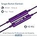 LUDOS FEROX Wired Earbuds in-Ear Headphones, 5 Year Warranty, Earphones with Microphone, Noise Isolation Corded for 3.5mm Jack Ear Buds for iPhone, Samsung, Laptop, Kids, School Students - Purple