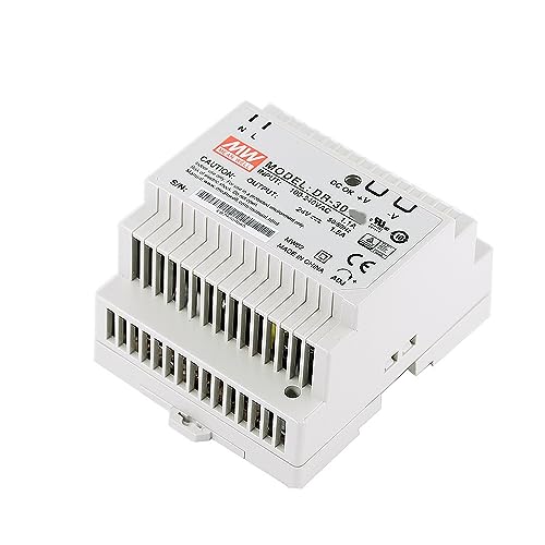 MEAN WELL DR 30W 12V 2A Switching Power Supply， AC-DC Single Output Industrial DIN Rail DR-30-12 Slim Type Enclosed Power Supply Driver Transformer