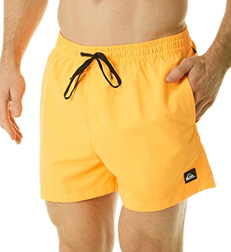Quiksilver Men's Standard Everyday Volley 15 INCH Elastic Waist Boardshort Swim Trunk, Orange pop, L