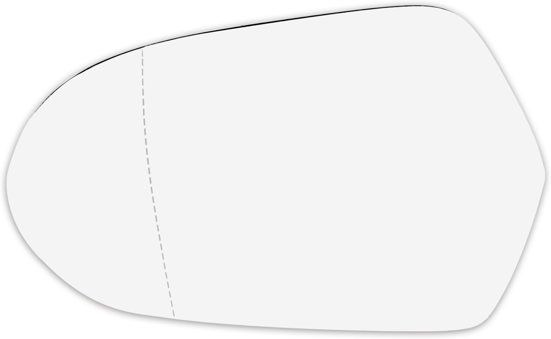 X AUTOHAUX Car Rearview Mirror Glass Replacement with Backing Plate Heated Left Side Driver Side for Audi A6 Quattro S6