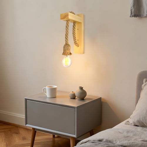 Lámpara de pared vintage de cuerda E27 para iluminar pasillos oscuros 6