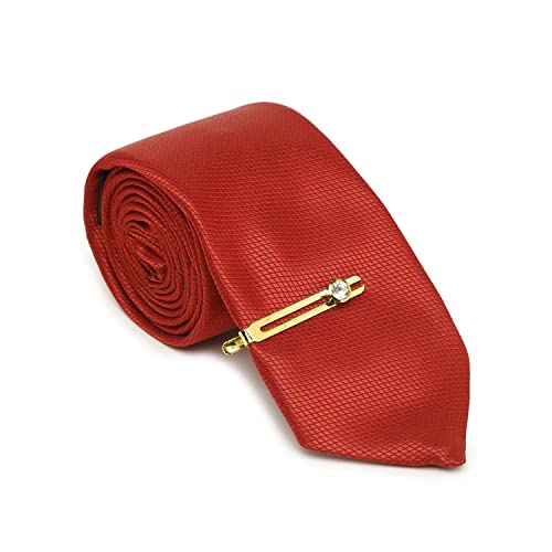 Image of MUTAQINOTI Mens Woven Premium Silk Necktie Suit Accessories Set With Pocket Square Cufflinks Brooch Golden Tie Pin (TEGP2)