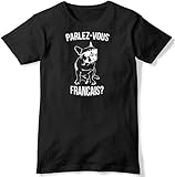 Parlez-Vofrancais Funny - Camiseta para hombre, Negro , L