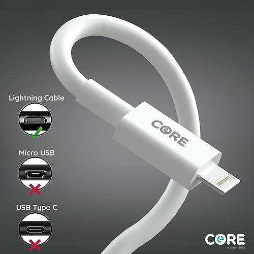 CORE ESSENTIALS 3 Pack Smartphone Charger Cable, Universal Sync and ...
