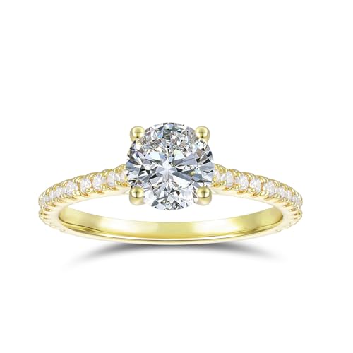 1.0 CT Round Brilliant Cut Moissanite Engagement Rings 14K Gold Promise Rings2