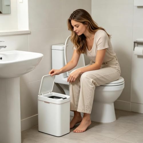 Contenedor de basura automático inteligente con diseño rectangular slim para hogar 5