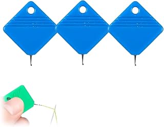 Simple Needle Threader New Upgraded Automatic Needle Threader, Easy Needle Threading Tool for Hand Sewing, DIY Needle Threader for Sewing Crafts (Blue-3pcs)