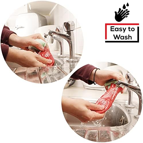 Silicone Handle Holder Ears Heat Protecting Non-Slip Pinch Grip Silicone Handle Cover Cast Iron Skillets & Metal Frying Pans (Red) 3pcs
