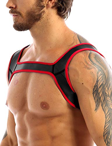 ACSUSS Men's Neoprene Cotumes Adjustable Harness Shoulder Strap Muscles Protector Clubwear2