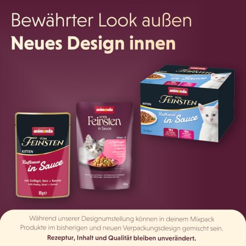 animonda vom Feinsten Kitten Katzenfutter nass in Sauce Mix (24 x 85g)