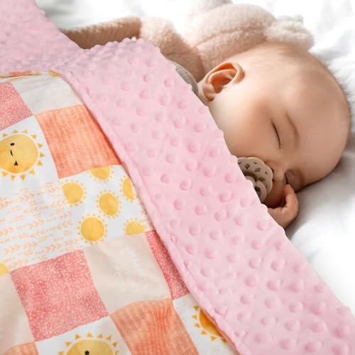 Image of Baby Blanket for Boys Girls, Super Soft Double Layer Mink Blankets with Dotted Backing, Lattice Sun Toddler Newborn Nursery Bed Blanket, Multicolor Printed Blanket, 50 X 60 Inches