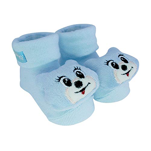 Pantufa Com Chocalho Gato Azul, Clingo, Azul
