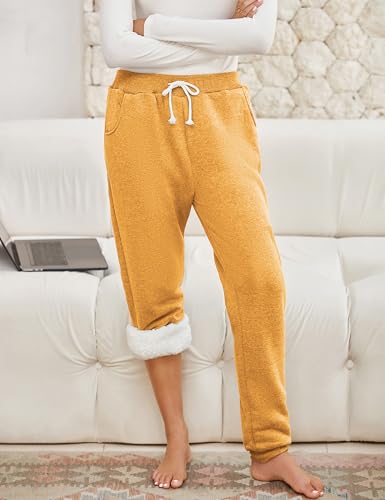 Image of Yeokou Women's Warm Sherpa Lined Athletic Sweatpants Joggers Fleece Pants