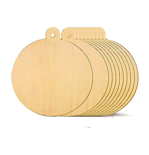 Image of MDF Cutouts | Wooden Cutout For Craft | Pine Wood | Unfinished Tags for Key Chain, Slices Crafts, Xmas, Decorations, Painting | Resin Art Work | MDF Board Cutouts, Round- [50pcs]-[ 5cmx5cm]