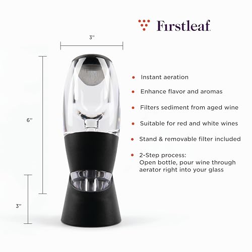 image for Firstleaf Wine Aerator for Instant Aeration with Sediment Filter, No-D