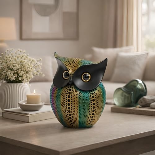 Image of Xtore Modern Classy Lucky Owl Resin Art Figure Showpiece -(Pack of 1,Multicolor)