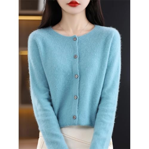 Fashion Merino Wool Womens O-Neck Cardigan Cashmere Sweater Female Clothing Grace Tops for Work2