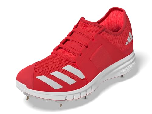 adidas Herren Howzat Spike Cricket-Schuhe, Lucid Red/Zero Metalic/Lucid Red, 44 EU
