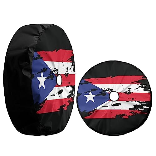 Image of Delerain Spare Tire Cover with Backup Camera Hole Puerto Rico Flag Wheel Covers Waterproof Dust-Proof UV Sun Universal Fit for Jeep Trailer RV SUV Truck (17 Inch for Diameter 31 inch-33 inch)