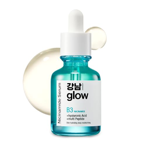 GANGNAM glow Niacinamide B3 Serum 1.01 fl oz – Vitamin B3 & Multi Peptide Serum for Face I Glutathione Serum for Uneven Skin Tone I Pore Minimizer I Hydrating Serum for Face I Korean Skin Care