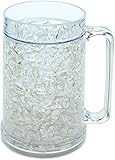 Double Wall Gel Freezer Mug Clear 16oz, Cooling Pint Glass, Freezable Beer Mug, Slushie Mug, Plastic Pint Glass…