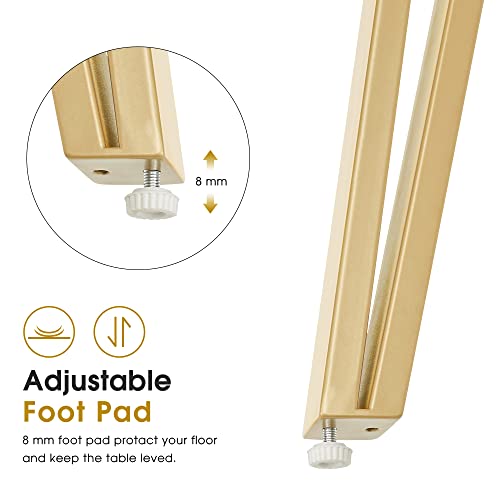 Ivinta White Marble Dining Table, Modern Rectangle 55 Inch Dining Room Table For 4/6, White Dining Table With Gold Hairpin Legs, Italian Type Simple Tea Table, Kitchen Table (Easy Assembly) (White) #TOP7