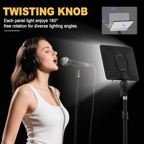 30W Upgraded Photography Lighting Kit, Anautin 1-Pack LED Video Lighting for Video Recording, 3700Lux Studio Lights with Tripod Stand for Photography, Streaming, Gaming, Podcast, Filming, Vlogging