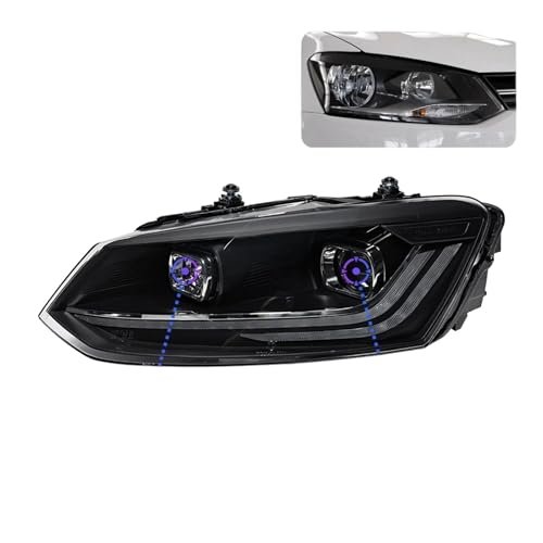 Lampe avant compatible avec VW Polo 2011 – 2023, phare L-ED, assemblage DRL, mise à niveau du Signal dynamique, accessoires automobiles(2011-2018 Sliver,RHD)