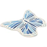 Teppich mit Schmetterlingsmotiv für Wohn- und Schlafzimmer, mit rutschfesten Punkten und weichem, maschinenwaschbarem Stoff (C Blue Bird Blue)