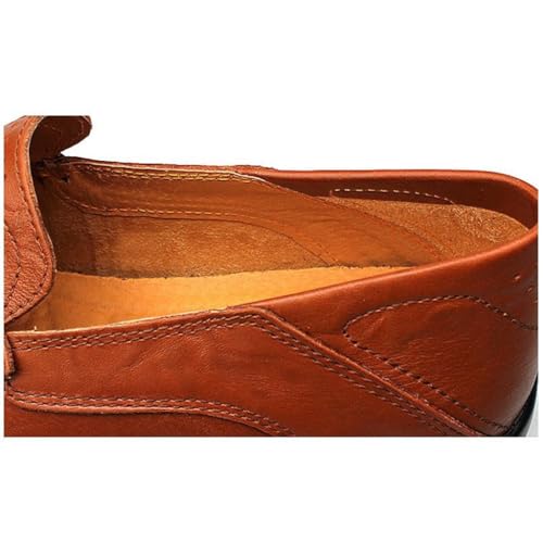 FMURY Leather Men Shoes Casual Formal Mens Loafers Moccasins Breathable Slip On Male Boat Shoes4
