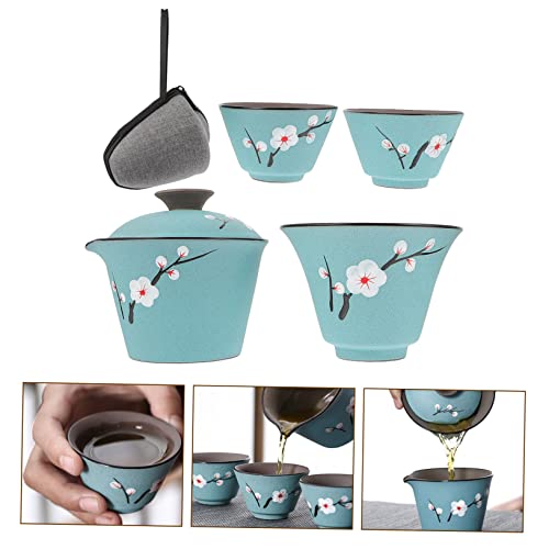 Luxshiny Conjunto De Chá De Viagem 4 Peças Xícaras De Café Vintage Conjunto De Chá Japonês Tigela De