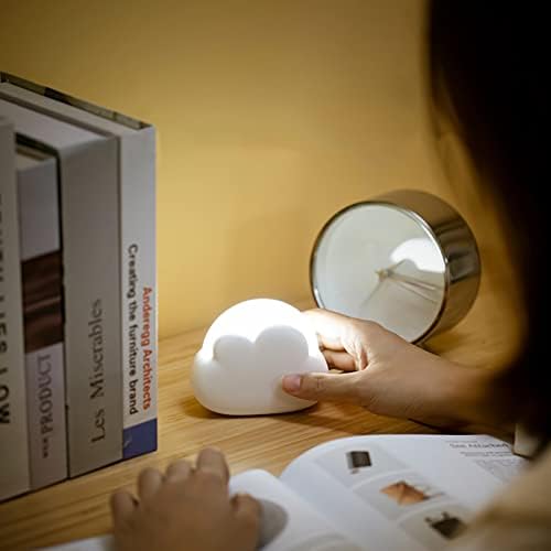 Annmore Kids Night Light Pack of 2 Baby Nursery Night Lamp for Breastfeeding, Portable Children Torch, Rechargeable Pink and White Cloud LED, Dimmable Bedside Lamp for Toddler Girls to Help Sleep