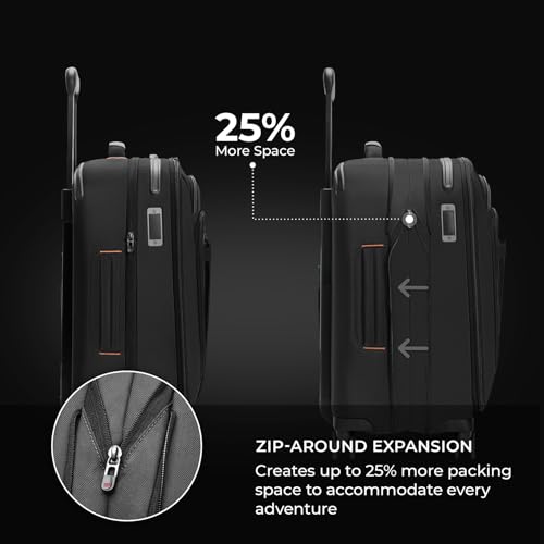 Briggs & Riley International 21" Carry On Expandable Spinner - Luggage for Travel, Suitcases with Wheels, Softside Rolling Bag for Men & Women - ZDX Collection, Black3