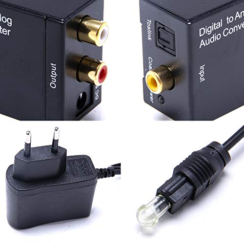 Kit Conversor Óptico Coaxial Digital + Cabo Óptico Smart Tv