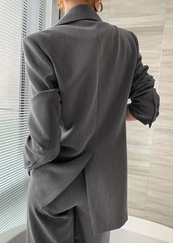 Women's Two Pieces Outfits Business Casual One Button Jacket and Wide Leg Pants Suit Sets Work Clothes2