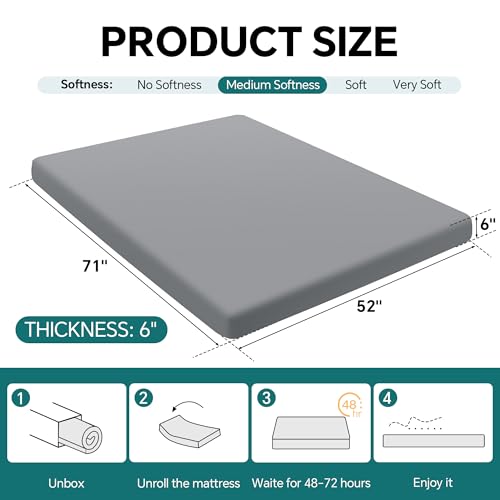 Hombys Memory Foam Futon Mattress Full thumbnail 3