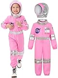 Nuehoryu Astronaut Costume for Kids NASA Space Suit for Girls with Helmet for Cosplay Career Day (10-12 Years)