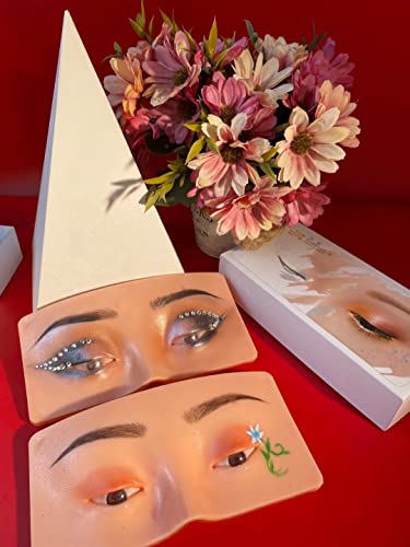 The Perfect Aid To Practicing Makeup, Face Eyes Makeup Mannequin Silicone False Cosmetologist,For Makeup Practice Training With 1Pc Eyeshadow Brush (Color : Brown, Size : 1Pc) #TOP4