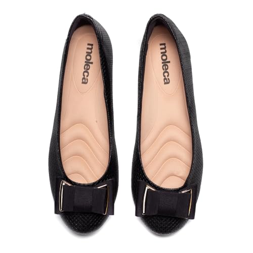 Sapatilha Feminina Moleca Texturizada com Laço Preto - 37