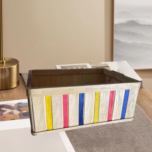 Bandeja rectangular de madera retro 36x27 cm de almacenamiento para decoracion de casa 6