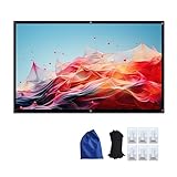 Schermo per Proiettore, Telo di Proiezione Portatile per Esterni, Pieghevole Anti Rughe Lavabile per Home Theater Cinema Interni(72 inch 16:9)