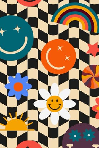 6x9 inches ruled notebook, retro smiley emojis diary journal for teens & women: Back to school and office supplies, gift for stationary lovers image 2