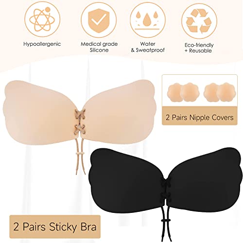 Makita Adhesive Bra Strapless Sticky Invisible Push Up Silicone Bra For Backless Dress With Nipple Covers Sticky Bra #TOP3