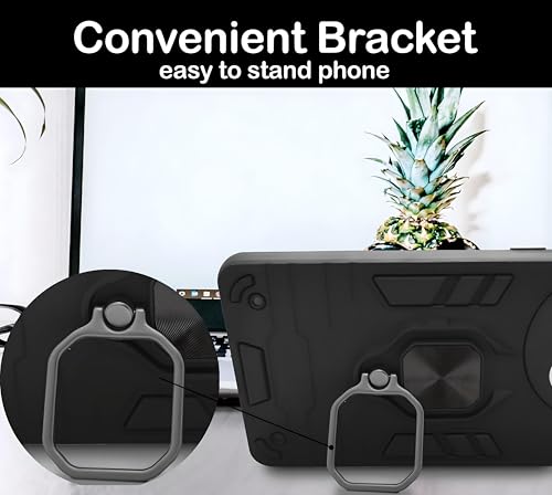 Image of A rtistque Armor Bumper Back Case Cover for Redmi Note 14 Pro Plus 5G | Stylish Ring Holder & Inbuilt Stand | Shockproof TPU Protective Design | 360 Degree | Redmi Note 14 Pro Plus Back Cover - Black