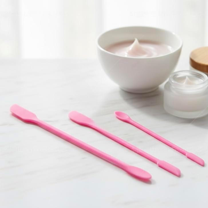 3PCS Mini Silicone Spatula & Spoon Set, Multi-Size Dual-Sided Tools for Sauce, Cream, Skincare & Cosmetics Mixing, Food-Grade Silicone Utensils(Pink)